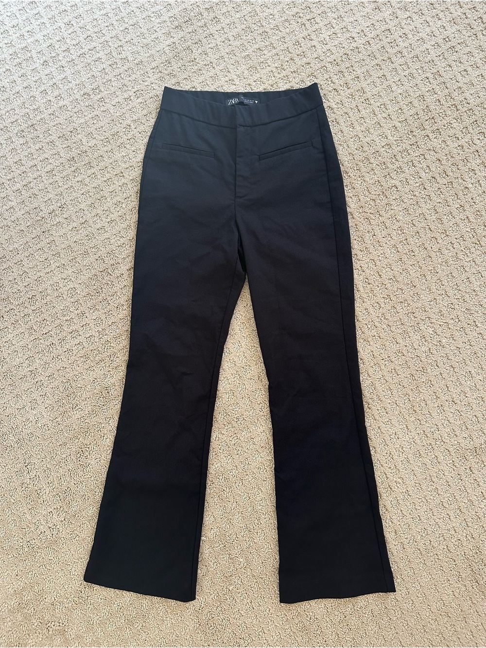 Zara Black Boot-Cut Stretch Work Pants